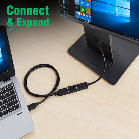 AGARO HDMI Female to Female Coupler Extender Adapter Connector, Black (33572)